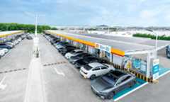 Imagen de una electrolinera cerca de la ciudad de Shenzhen, en China