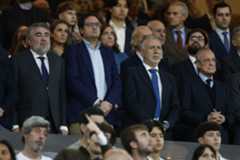 Florentino Pérez, en el palco del Bernabéu.