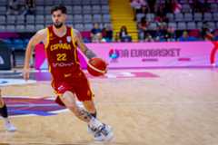 Santi Yusta, durante el pasado Eurobasket con España.