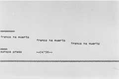 El histórico teletipo que Europa Press distribuyó a sus abonados a las 04.58 del 20 de noviembre de 1975.