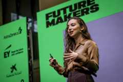 Leor Zmigrod, durante su intervenión en el foro Future Makers, en la Casa Encendida de Madrid.