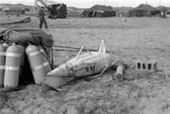 Una de las tres bombas nucleares que cayeron en tierra firme tras el accidente aéreo en el que chocaron un bombardero B-52 y un avión nodriza del ejército americano, en Palomares.