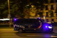 Un coche de la Policìa Nacional en Madrid.