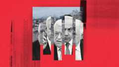 Photo-illustration depicting Palestinian Authority president Mahmoud Abbas and Israeli prime minister Binyamin Netanyahu | By Portia Kentish for ECFR