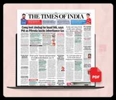 Read the PDF version of TOI newspaper. Download & access it offline anytime.