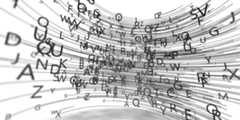 An abstract cloud of letters.