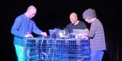 Image of performance by laptop trio 'Raw Green Rust'
