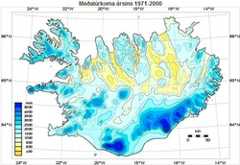 map of Iceland with blue and yellow patches