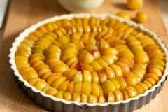 tarte aux mirabelles avant cuisson