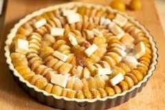 tarte aux mirabelles prête à enfourner