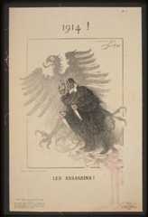1914! Les Assassins!The drawing shows Wilhelm II, German Emperor, and Francis Joseph I, Emperor...