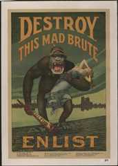 Destroy This Mad Brute, recruitment posterThis U.S. recruitment poster by Harry Ryle Hopps...
