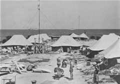 One of the tent camps used to detain Jewish displaced persons denied entry into Palestine by the British.
