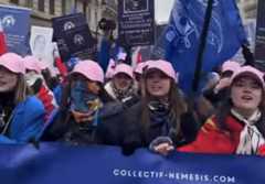 La marche féministe tourne à l’affrontement : Némésis ciblé par les antifas à Paris