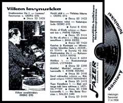 Viikon levynurkka, Helsingin Sanomat 11.4.1958