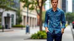 eu-sparc.net | Quel haut en denim avec un pantalon bleu marine pour un look décalé ?