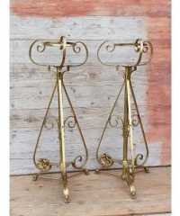 Pair of Brass Church Plant Stands - KAS240d