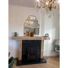 Oak Mantel & Uprights - 2b