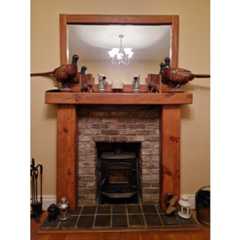 Pitch Pine Mantel and Uprights - 1a