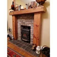 Pitch Pine Mantel and Uprights - 1b