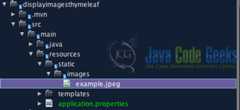 Fig 1: Project structure for thymeleaf to display static images