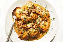 Chicken au poivre. Food styled by Cyd Raftus McDowell. (Armando Rafael/The New York Times)