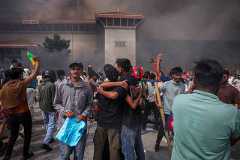 Protest against Monday's killing of 19 people after anti-corruption protests, in Kathmandu