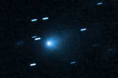 An image from the Hubble Space Telescope of the interstellar Comet 3I/ATLAS, taken July 21, 2025, when the comet was 277 million miles from Earth. (NASA, ESA, David Jewitt (UCLA); Image Processing: Joseph DePasquale (STScI) via The New York Times)