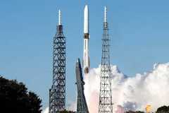 A Blue Origin New Glenn rocket launches on NASA's EscaPADE mission from the Cape Canaveral Space Force Station in Cape Canaveral