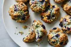 A recipe for Easy Blueberry Cream Scones. Food styled by Barrett Washburne. (Bryan Gardner/The New York Times)