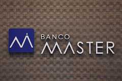 Bank Master (Banco Master) logo is displayed at its building, following the arrest of the controlling shareholder of lender Banco Master, businessman Daniel Vorcaro, in Sao Paulo