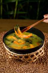 Tacacá servido no restaurante Quintal Paraense, na zona norte de SP