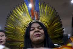 A ministra dos Povos Indigenas, Sonia Guajajara, na COP30