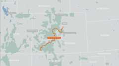 A map of the Colorado Trail Bike Route.