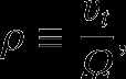 $\displaystyle \rho\equiv \frac{v_t}{\mit\Omega},$