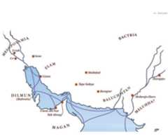 Next, we learn that Manishtushu was met by a coalition of thirty-two cities.  Next, we learn that Manishtushu was met by a coalition of thirty-two cities. In this case, the term translated ‘cities’ could just as easily have been ‘town’ or ‘village’, or perhaps something neutral like ‘settlement’. There were no ‘cities’ in the sense of true, urban centres in the UAE or Oman at this time, but there were plenty of sites dating to the Umm an-Nar period and it seems reasonable to suggest that what Manishtushu encountered was a coalition made up of combatants from several dozen settlements. Interestingly, unlike other royal inscriptions that name enemy generals and kings, Manishtushu’s is silent on this front. But it is not surprising to find no one leader singled out in the text. Rather, given the dispersed, relatively small size of the towers described on page 49, it seems far more likely that each was the power base ofa local ruler and his family, perhaps comparable to the ruling sheikhs of the emirates in the eighteenth and nineteenth centuries, who banded together to face the threat of an Akkadian invasion, but who did not acknowledge any one of their number as a supreme leader or king. Later this situation seems to have changed, since a ‘king of Magan is said to have sent gold dust in 2069 BC to Shulgi, the powerful king of the Third Dynasty of Ur, which succeeded the Akkadian empire as the greatest  power in Mesopotamia. This suggests that Magan may have undergone some  Mesopotamia in the west. 