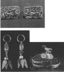 Figure 13.6. Gold ornaments, Xiongnu culture, Aluchaideng. From Tian Guanjin Hi&@ and Guo Suxin BRM, eds., O'erduosi gingtong gi TRMZ Wit Hz, plates I, [V, XVI (Beijing: Wenwu, 1986). 