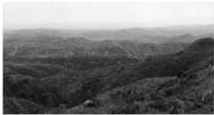 Fig. 3 - Cazale lying in the basin of the River Brethelle, as seen from Beilac 