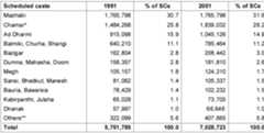 Table 1: A breakdown of Punjab’s Scheduled Castes 