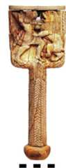 Fig. 6 Ivory mirror handle from Evreti Tomb KTE VII] (Courtesy of the Department of Antiquities, Cyprus) 