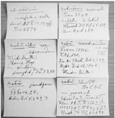 Fig. 1: Specimina of Bezold’s supplementary file cards now reposing in the Altorientalisches Institut, Leipzig (photo: M. P. Streck). 