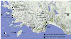 Fig. 1: Southwest Anatolia with Epipalaeolithic/Mesolithic and Neolithic sites 
