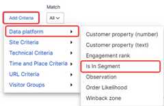 Add Criteria selection