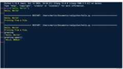IDLE's interactive window showing program output and further REPL interactions