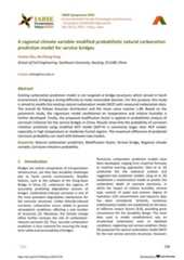 A regional climate variable modified probabilistic natural carbonation prediction model for service bridges