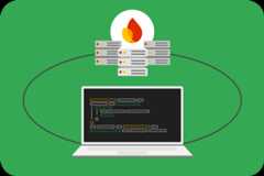Illustration of servers and laptop