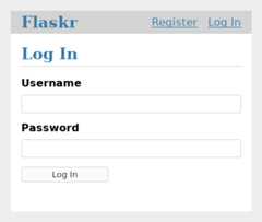screenshot of login page
