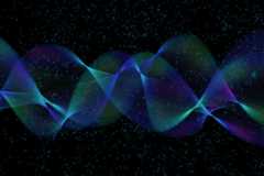 Abstract geometric banner with flowing shapes