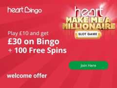 Heart Bingo welcome offer 2025: Get a £30 bonus + 100 free spins