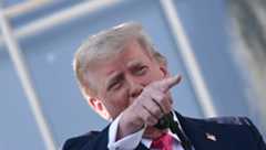 Trump speaks during the Military Family Picnic on the South Lawn of the White House.